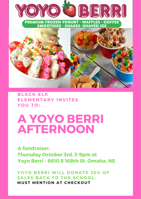 YoYo Berri advertisement with frozen yogurt in bowls