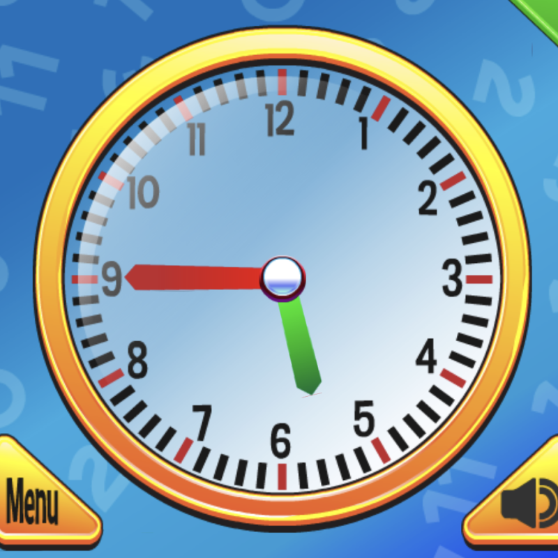 analog clock showing red and green hands