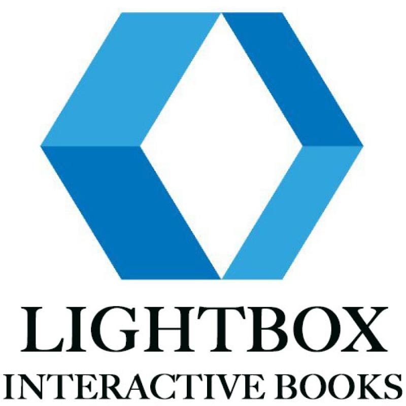 blue Lightbox logo icon - interactive books