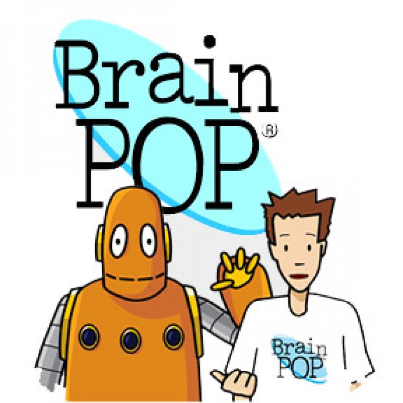 brainpop logo with robot and boy