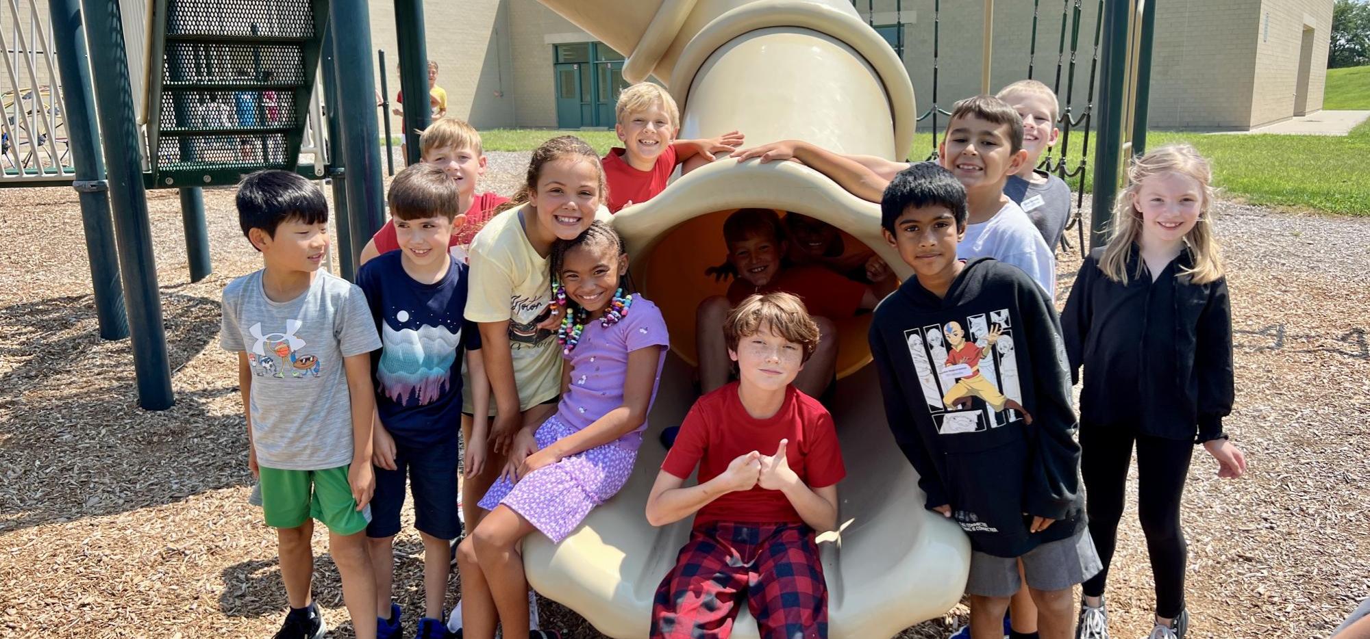 boys and girls at slide mouth